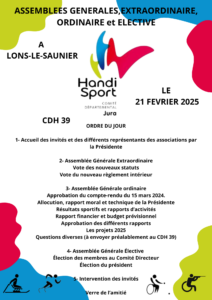 Lire la suite à propos de l’article Assemblée Générale CDH 39